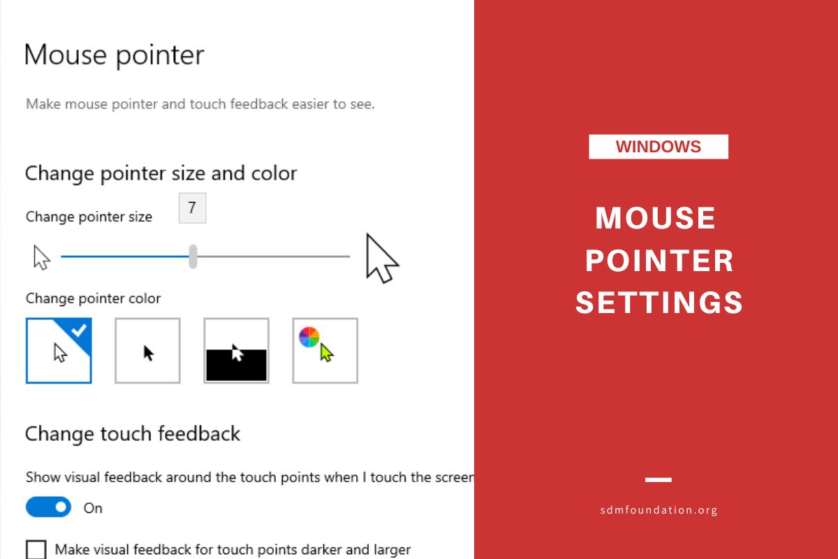 How to change your mouse pointer settings sdm foundation