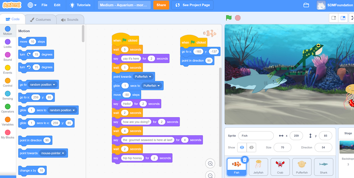 Scratch Coding: Junior - Early Elementary - SDM Foundation